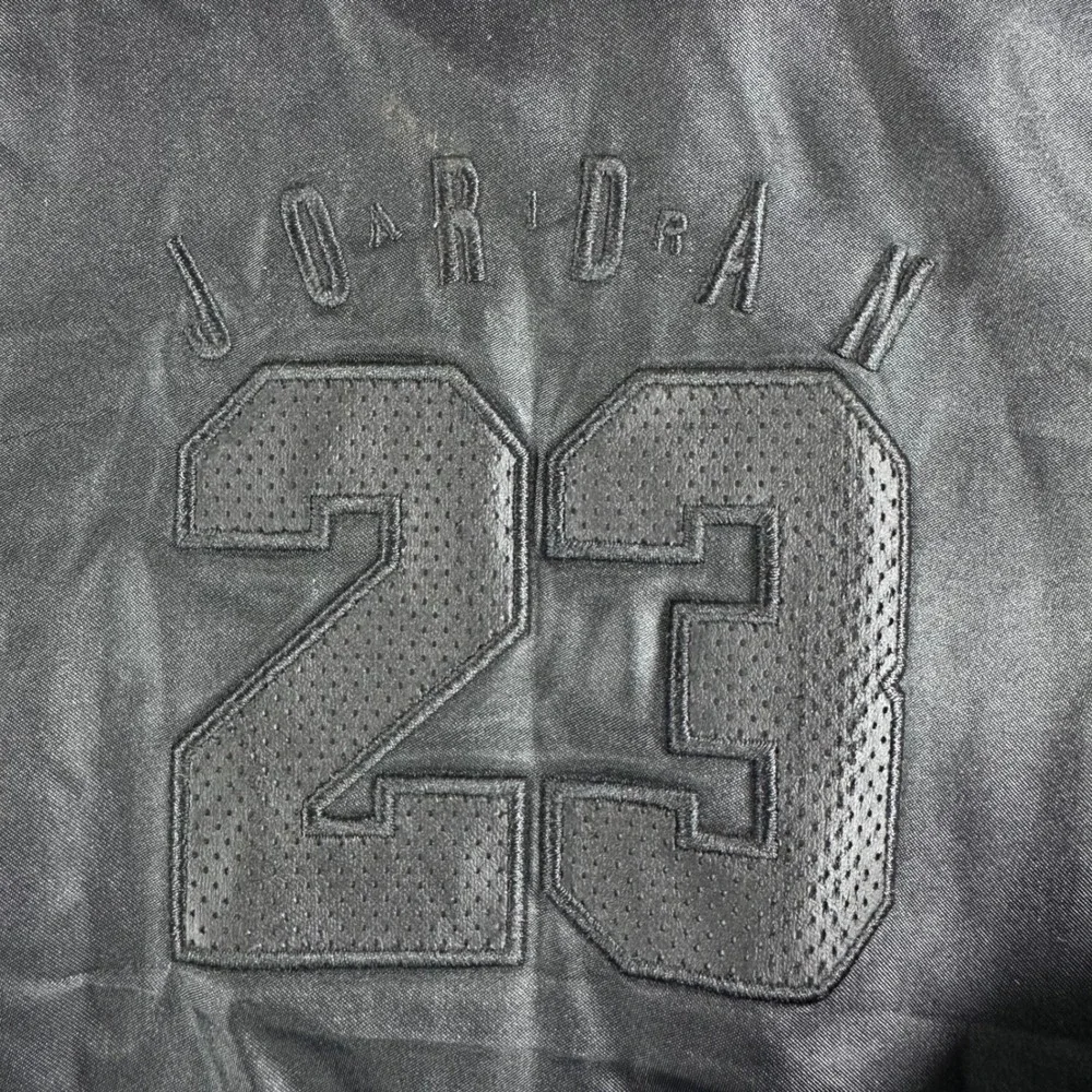 Jordan Bomber Jacket Mens L Large Black‎ Satin Full Zip 23 Flight 833918-010
